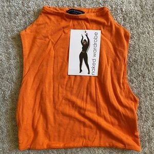Naked Wardrobe orange crop top